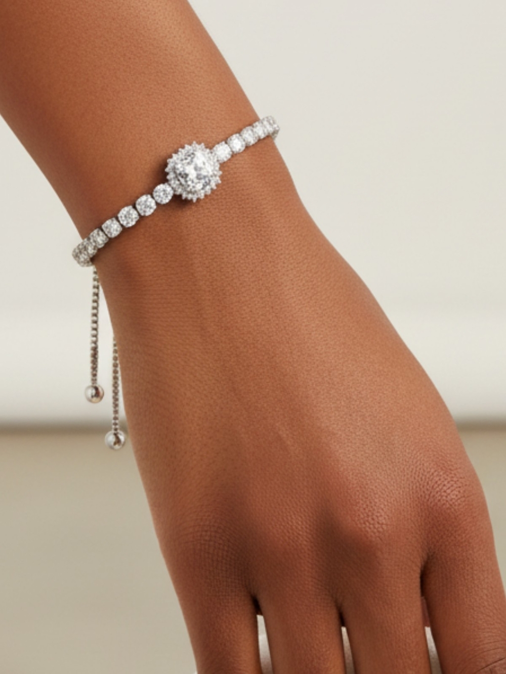 Crystal Halo Tennis Bracelet Made With SWAROVSKI AUSTRIAN CRYSTALS
